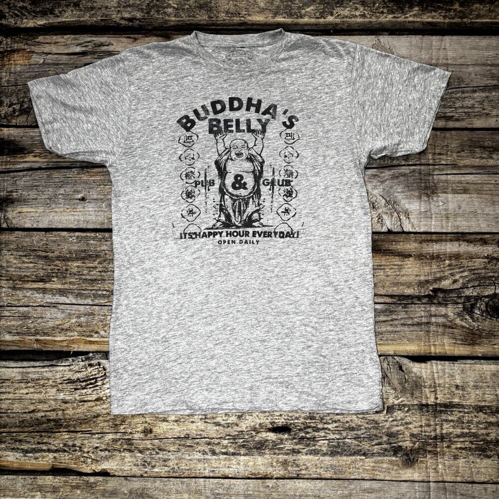 Buddha's Belly "Its Happy Hour Everyday" T Shirt Adult Medium Gray
